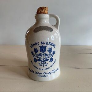 Vintage Henry McKenna Hand Made Kentucky Whiskey Stoneware Jug Decorative Jug
